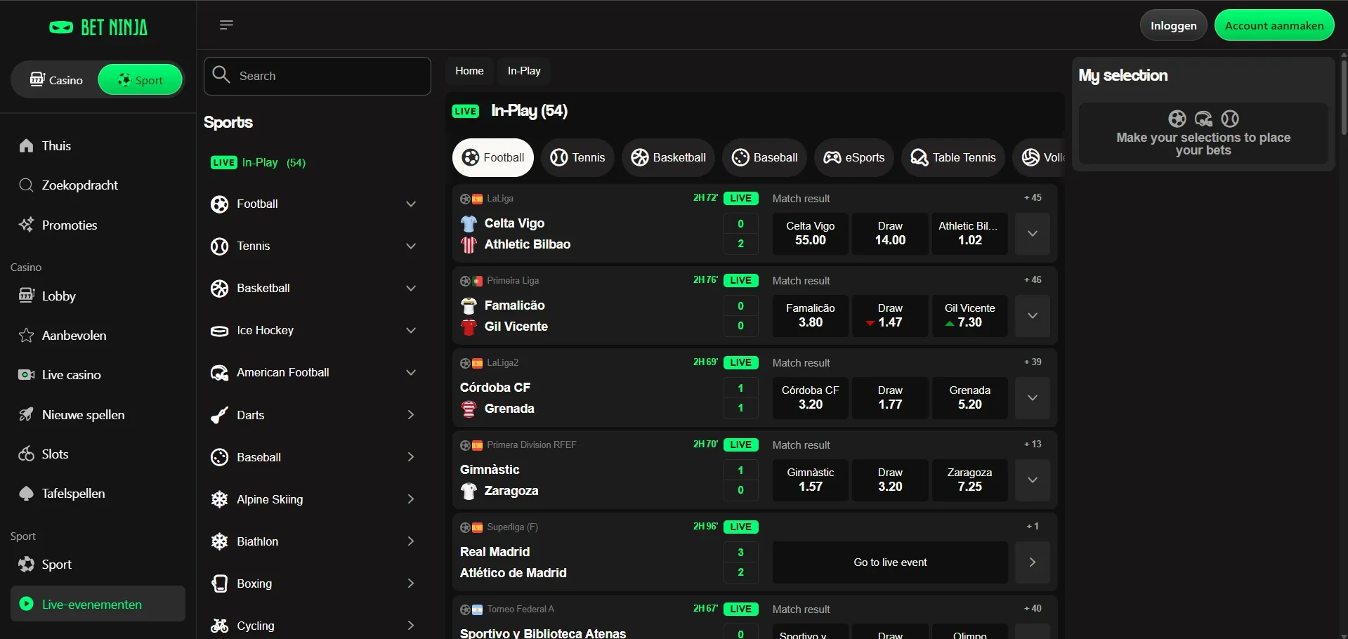 Bet Ninja casino sport